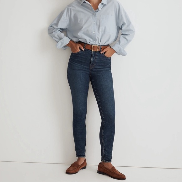 Madewell Curvy Roadtripper Authentic Mid Rise Dark Wash Skinny Jeans Women’s 26 - Picture 1 of 5